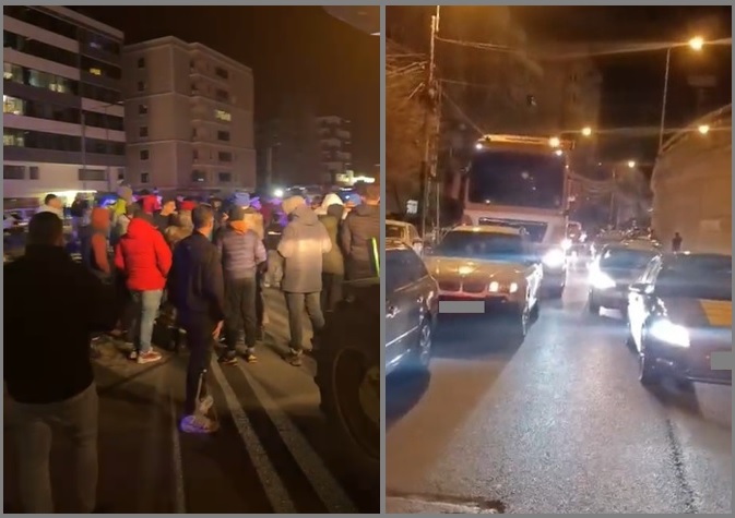 (FOTO) Protestatarii au BLOCAT șoseaua Mangaliei, în zona Doraly. Voiau să intre cu tractoarele și camioanele către centru Constanței